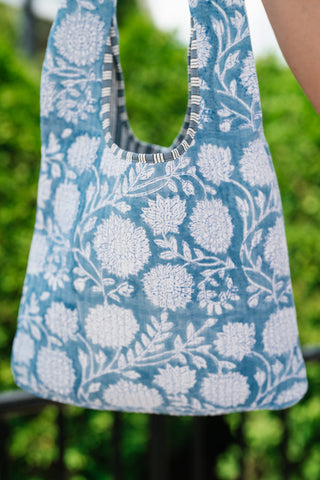 Ocean Waves Patchwork Shoulder bag - Blue