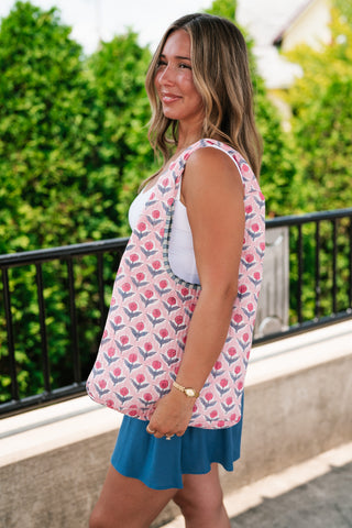Evie Patchwork Shoulder bag - Bubblegum Pink
