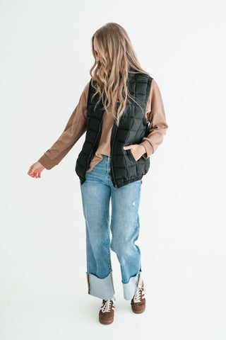 Midnight Quilted Puffer Vest