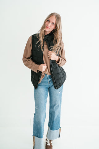 Midnight Quilted Puffer Vest