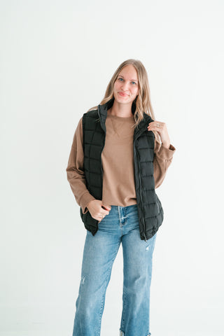 Midnight Quilted Puffer Vest