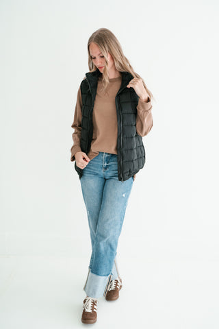 Midnight Quilted Puffer Vest