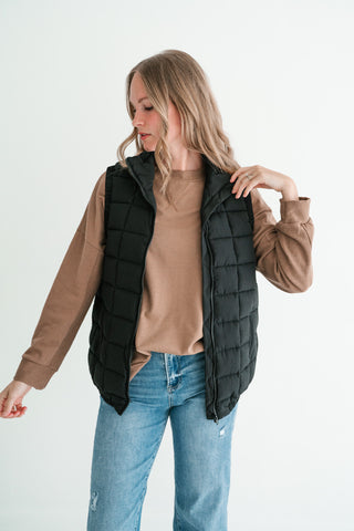 Midnight Quilted Puffer Vest