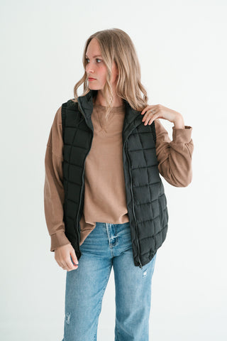 Midnight Quilted Puffer Vest