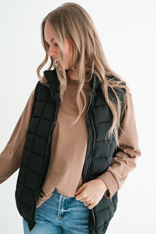 Midnight Quilted Puffer Vest