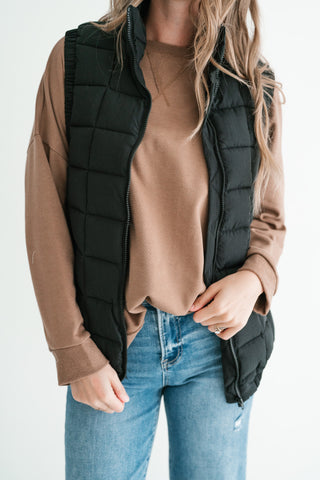 Midnight Quilted Puffer Vest