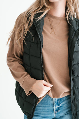 Midnight Quilted Puffer Vest