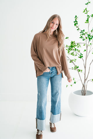 Effortless Lounge Long Sleeve Basic Top