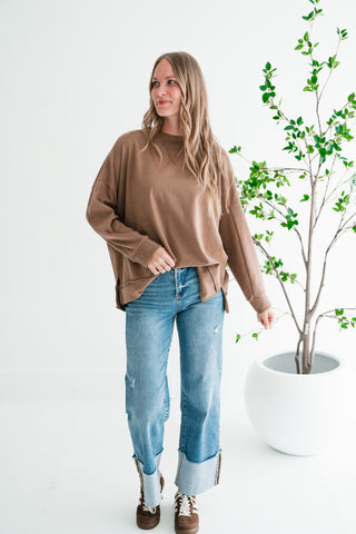 Effortless Lounge Long Sleeve Basic Top