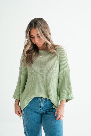 Everyday Sage Cozy Knit Sweater Top