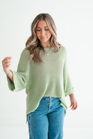 Everyday Sage Cozy Knit Sweater Top