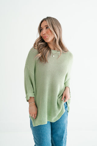 Everyday Sage Cozy Knit Sweater Top