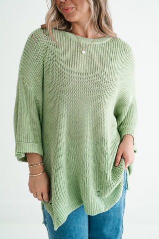 Everyday Sage Cozy Knit Sweater Top
