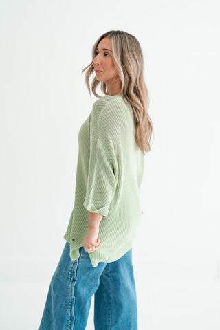 Everyday Sage Cozy Knit Sweater Top