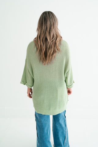 Everyday Sage Cozy Knit Sweater Top