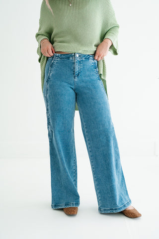 Risen Lilian High-Rise Wide Leg Denim Jean