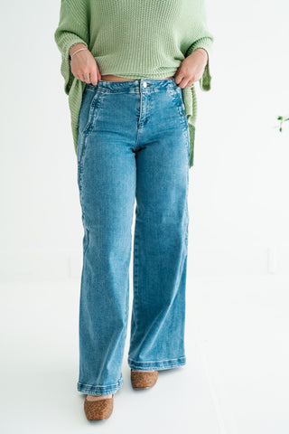 Risen Lilian High-Rise Wide Leg Denim Jean