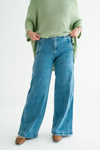 Risen Lilian High-Rise Wide Leg Denim Jean