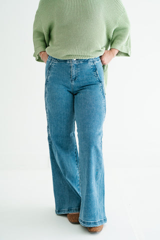 Risen Lilian High-Rise Wide Leg Denim Jean