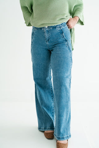 Risen Lilian High-Rise Wide Leg Denim Jean