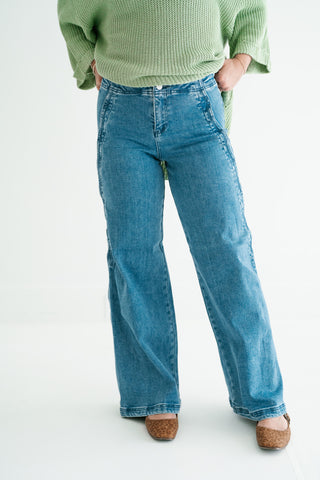 Risen Lilian High-Rise Wide Leg Denim Jean