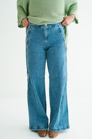 Risen Lilian High-Rise Wide Leg Denim Jean