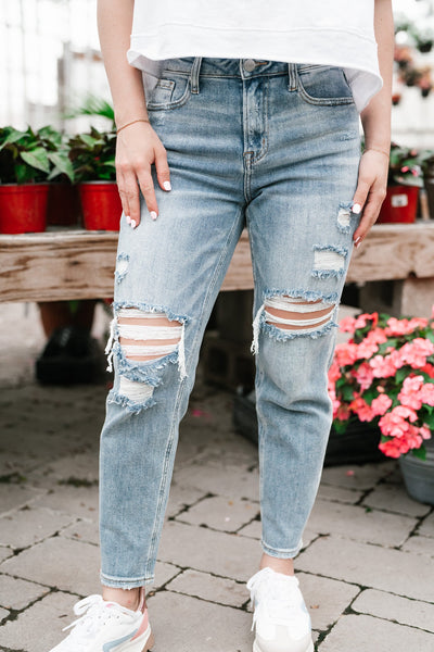 Risen Talia High Rise Crop Tapered Jeans