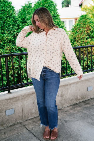 Rose Meadow Button-Up Top - Mauve