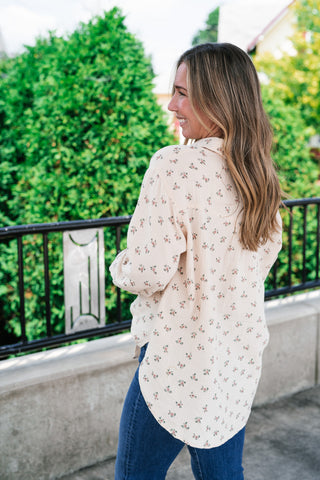 Rose Meadow Button-Up Top - Mauve