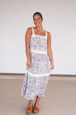 Blooming Moments Textured Floral Midi Dress
