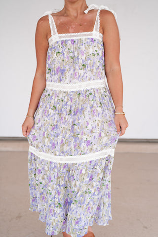 Blooming Moments Textured Floral Midi Dress