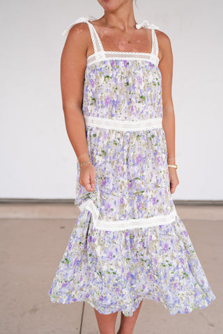 Blooming Moments Textured Floral Midi Dress