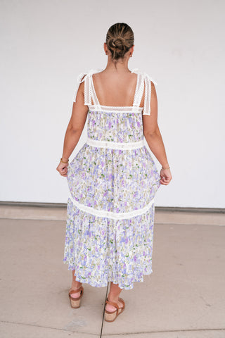 Blooming Moments Textured Floral Midi Dress