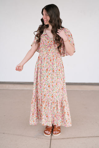 Keep Blooming Floral V-Neck Dress