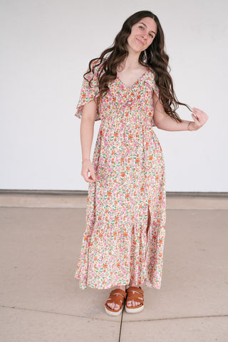 Keep Blooming Floral V-Neck Dress