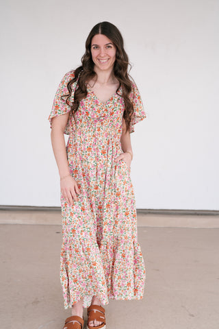 Keep Blooming Floral V-Neck Dress