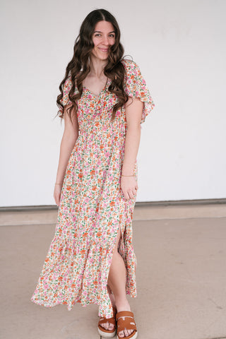 Keep Blooming Floral V-Neck Dress