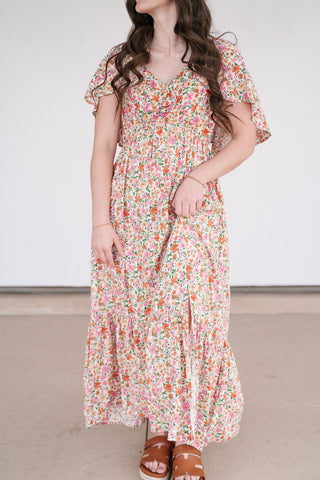 Keep Blooming Floral V-Neck Dress