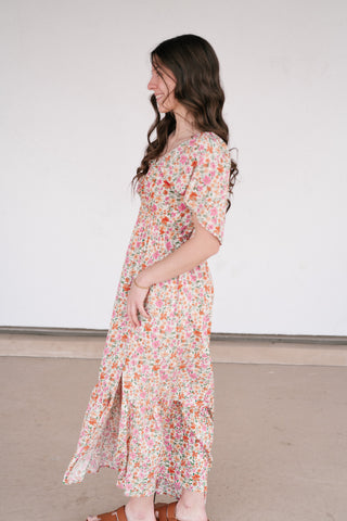 Keep Blooming Floral V-Neck Dress