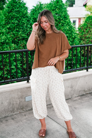 Pure Ease Relaxed Top - Deep Camel