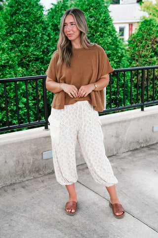 Pure Ease Relaxed Top - Deep Camel