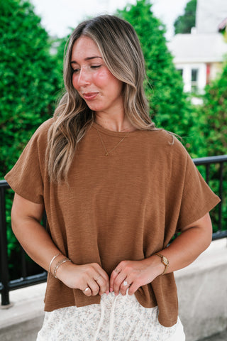 Pure Ease Relaxed Top - Deep Camel