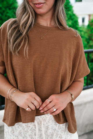 Pure Ease Relaxed Top - Deep Camel
