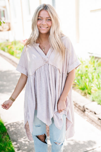 Well Known Boho Top - Dusty Rose