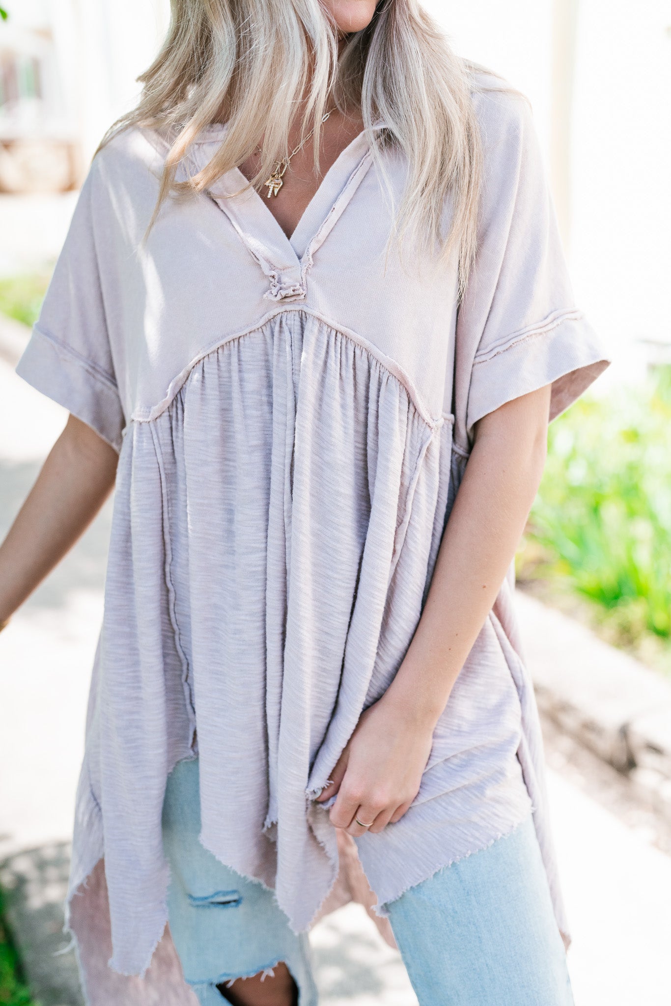 Well Known Boho Top - Dusty Rose