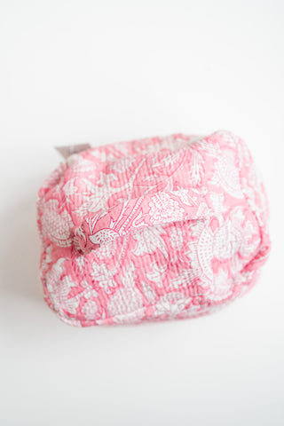 Roma Patchwork Make Up Bag - Pink