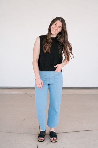 Perfect Muse Bow Knit Top - Black