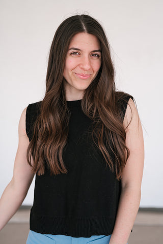 Perfect Muse Bow Knit Top - Black