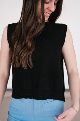 Perfect Muse Bow Knit Top - Black