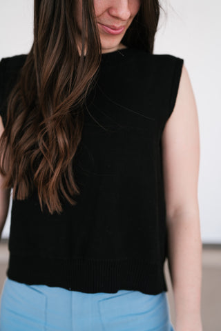 Perfect Muse Bow Knit Top - Black